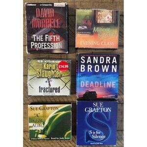 Lot of 6 Audiobooks Books on CD Various Authors Grafton Sandra Brown Morrell